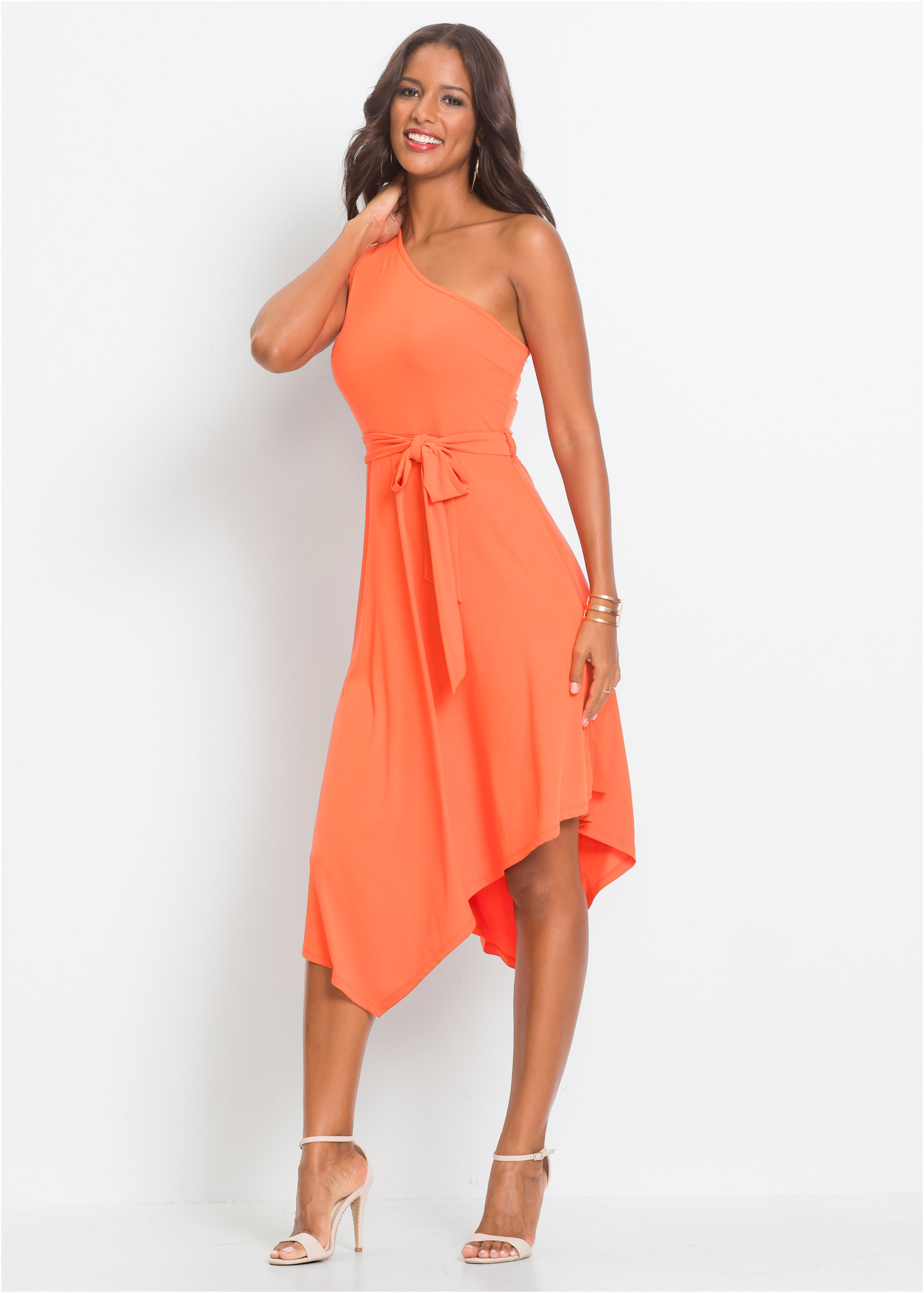 Orange ONE SHOULDER DRESS | VENUS